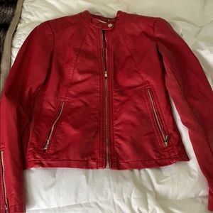 Red pleather Express jacket
